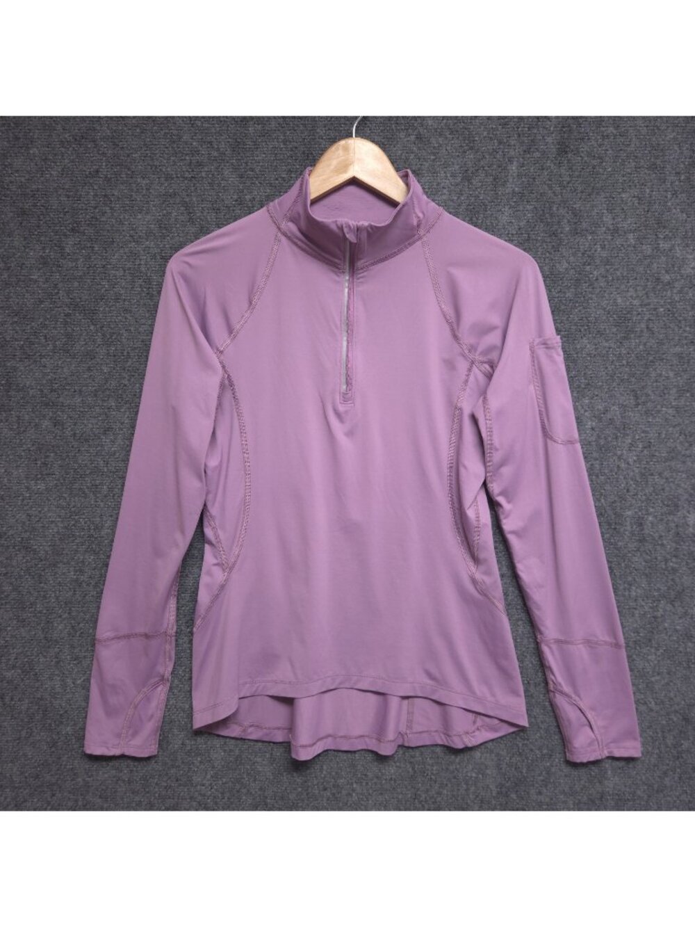 BloqUV Zip Top Womens Medium Purple UPF 50+ Sun Protective Active Mock Neck FLAW